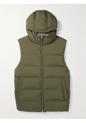 Loro Piana - Quilted Padded Shell Hooded Gilet - Men - Green - S