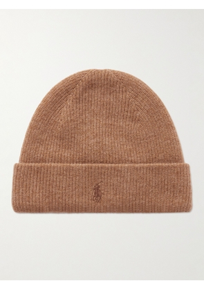 Polo Ralph Lauren - Logo-Embroidered Ribbed Cashmere Beanie - Men - Brown