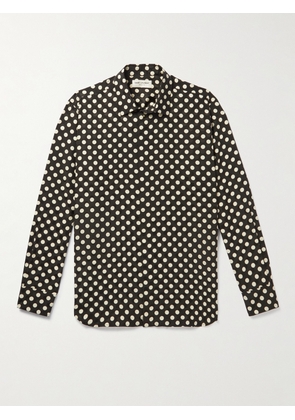SAINT LAURENT - Polka-Dot Silk-Jacquard Shirt - Men - Black - 39