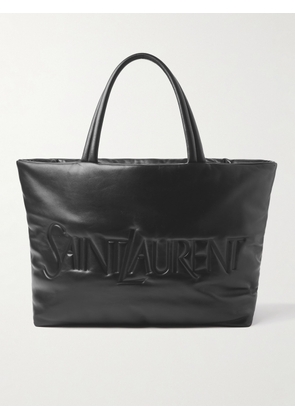 SAINT LAURENT - Logo-Debossed Padded Leather Tote Bag - Men - Black
