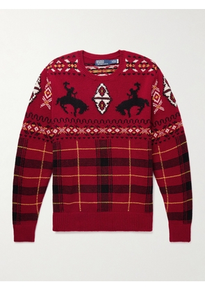 Polo Ralph Lauren - Intarsia Wool-Blend Sweater - Men - Red - S