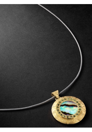 Duffy Jewellery - 14-Karat Gold, Abalone and Peridot Necklace - Men - Green