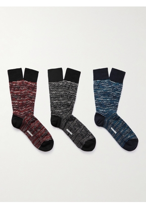Missoni - Three-Pack Striped Cotton-Blend Jacquard Socks - Men - Multi - 44-45