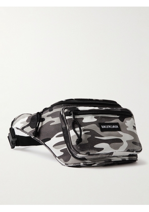 Balenciaga - Explorer Camouflage-Print Nylon Belt Bag - Men - Gray