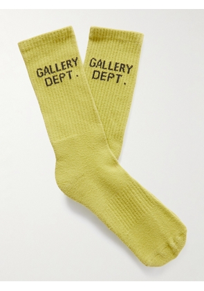 Gallery Dept. - Clean Logo-Jacquard Ribbed Recycled Cotton-Blend Socks - Men - Green