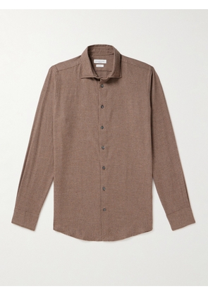 Richard James - Puppytooth Cotton-Flannel Shirt - Men - Brown - UK/US 15