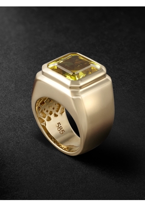 42 Suns - 14-Karat Gold Yellow Sapphire Signet Ring - Men - Yellow - 53