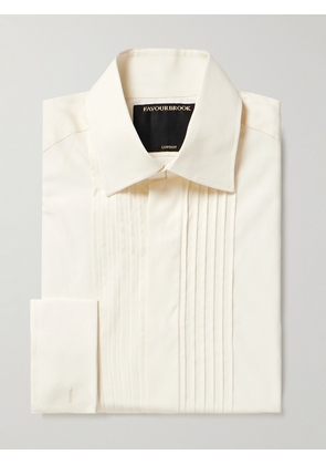 Favourbrook - Cutaway-Collar Bib-Front Double-Cuff Cotton-Poplin Shirt - Men - Neutrals - UK/US 15