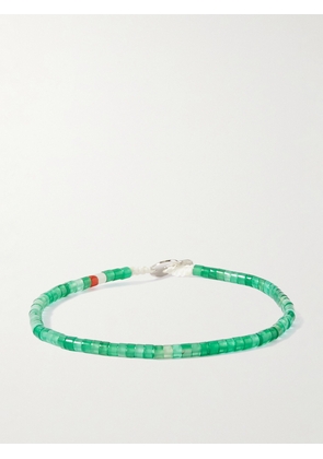 Miansai - Zane Silver Agate Cord Beaded Bracelet - Men - Green - M