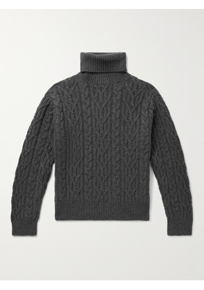 Nili Lotan - Gio Cable-Knit Cashmere Rollneck Sweater - Men - Gray - S