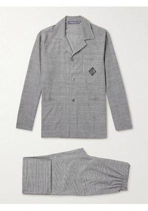 Ralph Lauren Purple Label - Logo-Embroidered Prince Of Wales Checked Cotton Pyjama Set - Men - Gray - S