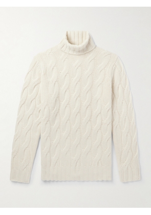 Thom Sweeney - Cable-Knit Cashmere Rollneck Sweater - Men - Neutrals - M