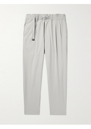 And Wander - Cropped Straight-Leg Pleated Belted Nylon-Blend Trousers - Men - Gray - S