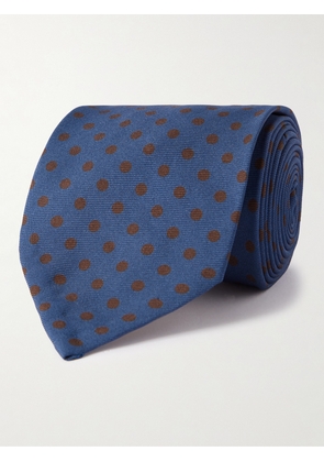Rubinacci - 8cm Polka-Dot Silk-Twill Tie - Men - Blue