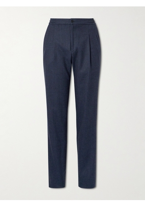 Rubinacci - Straight-Leg Pleated Wool-Flannel Trousers - Men - Blue - IT 46