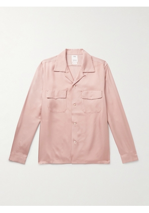 Visvim - Keesey Convertible-Collar Embroidered Silk-Twill Shirt - Men - Pink - 1