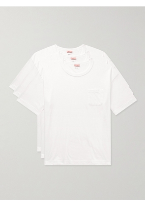 Visvim - Sublig Jumbo Three-Pack Cotton-Blend Jersey T-Shirts - Men - White - 1