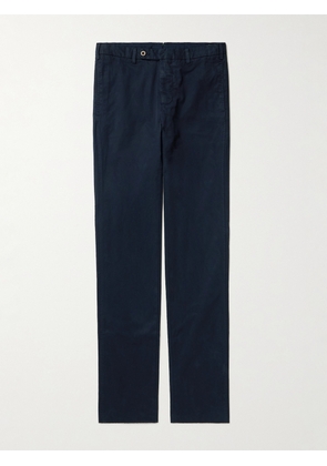 Sid Mashburn - Straight-Leg Garment-Dyed Cotton-Twill Trousers - Men - Blue - UK/US 30