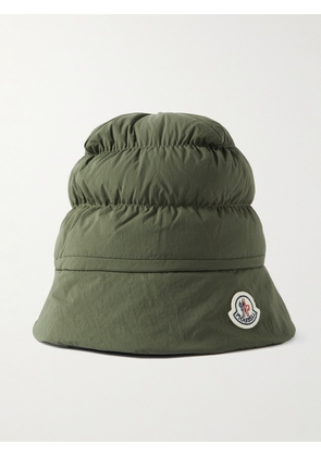 Moncler Genius - Pharrell Williams Logo-Appliquéd Quilted Nylon Down Bucket Hat - Men - Green - S