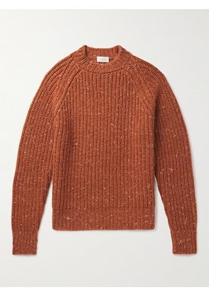 Altea - Slim-Fit Ribbed Wool and Silk-Blend Sweater - Men - Orange - S