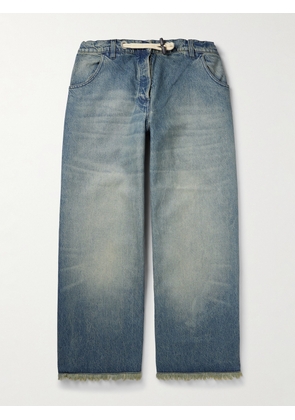 Moncler Genius - Palm Angels Wide-Leg Frayed Jeans - Men - Blue - IT 46