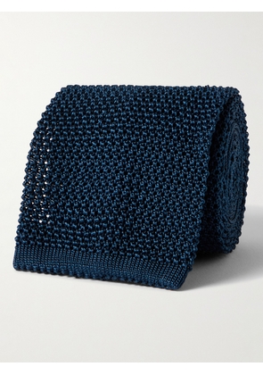 Rubinacci - 6cm Knitted Silk Tie - Men - Blue