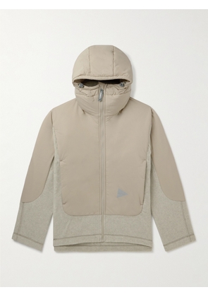 And Wander - Padded Fleece and Pertex Hooded Jacket - Men - Neutrals - S