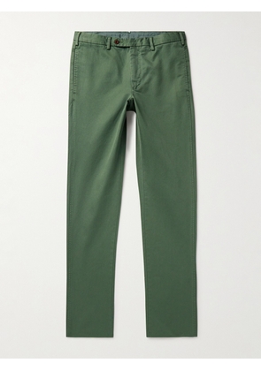 Sid Mashburn - Slim-Fit Garment-Dyed Cotton-Twill Trousers - Men - Green - UK/US 30
