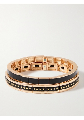 Roxanne Assoulin - Set of Two Gold-Tone and Enamel Beaded Bracelets - Men - Gold