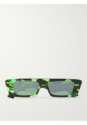 Gucci - Rectangle-Frame Tortoiseshell Recycled-Acetate Sunglasses - Men - Green
