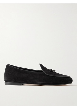 Rubinacci - Marphy Suede-Trimmed Full-Grain Leather Tasselled Loafers - Men - Black - EU 40