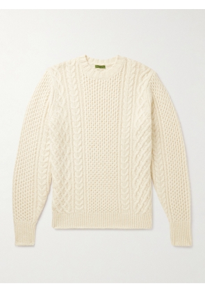 Sid Mashburn - Cable-Knit Wool-Blend Sweater - Men - Neutrals - S