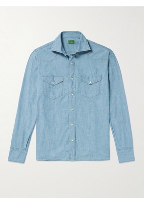 Sid Mashburn - Cotton-Chambray Western Shirt - Men - Blue - S