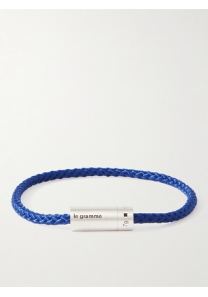 Le Gramme - 7g Braided Cord and Sterling Silver Bracelet - Men - Blue - 17