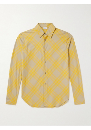 Burberry - Checked Cotton-Twill Shirt - Men - Yellow - XS