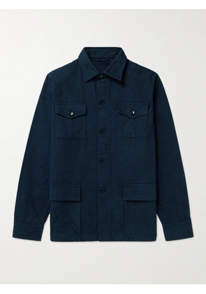 Sid Mashburn - Cotton-Flannel Overshirt - Men - Blue - S