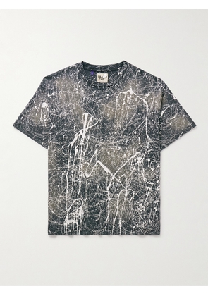 Gallery Dept. - Paint-Splattered Bleached Cotton-Jersey T-Shirt - Men - Black - S