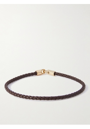 Miansai - Cruz Gold-Tone and Leather Bracelet - Men - Brown - M