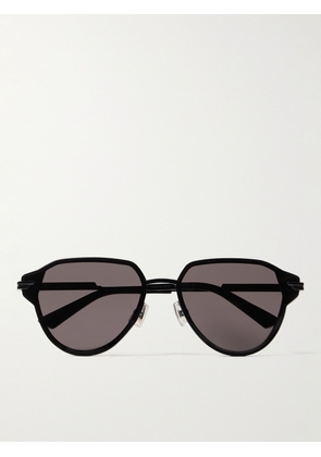 Bottega Veneta - Aviator-Style Metal and Acetate Sunglasses - Men - Black