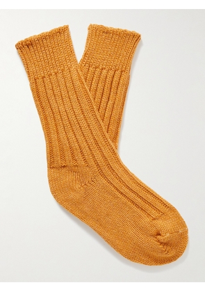 The Elder Statesman - Yosemite Ribbed Cashmere Socks - Men - Orange