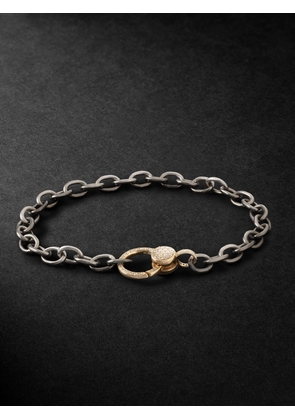 Ileana Makri - Silver, Gold and Diamond Chain Bracelet - Men - Silver - 19