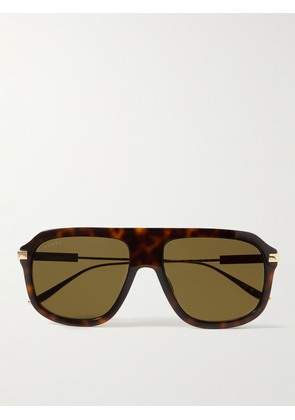 Gucci - Aviator-Style Tortoiseshell Acetate and Gold-Tone Sunglasses - Men - Tortoiseshell