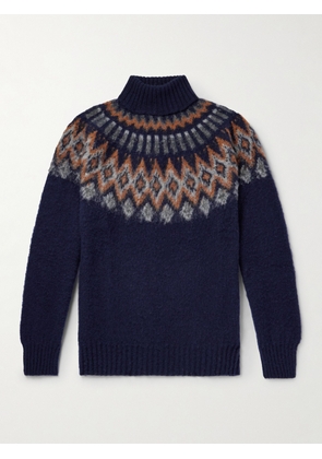Howlin' - Fair Isle Wool Rollneck Sweater - Men - Blue - S