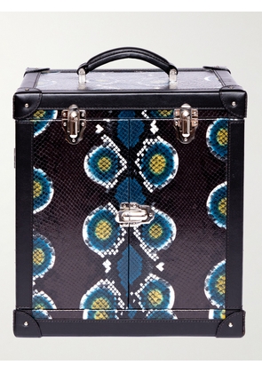 Rapport London - Amour Deluxe Printed Snake-Effect Leather Jewellery Trunk - Men - Blue
