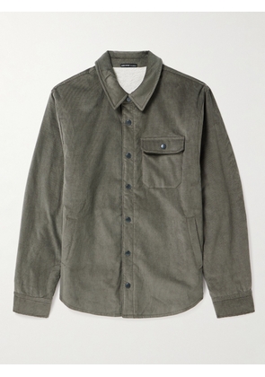 James Perse - Fleece-Lined Cotton-Blend Corduroy Shirt Jacket - Men - Gray - 1