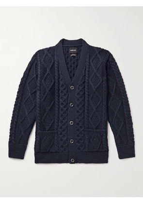 Howlin' - Blind Flowers Cable-Knit Wool Cardigan - Men - Blue - S