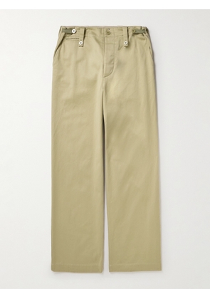 Burberry - Wide-Leg Cotton-Twill Trousers - Men - Neutrals - XS