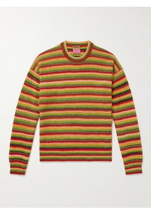 ZEGNA x The Elder Statesman - Striped Oasi Cashmere and Wool-Blend Sweater - Men - Brown - S