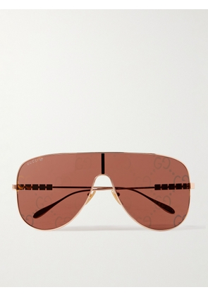 Gucci - Aviator-Style Rose Gold-Tone Sunglasses - Men - Gold