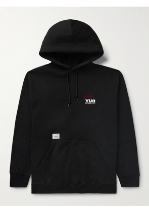 WTAPS - Logo-Embroidered Printed Cotton-Jersey Hoodie - Men - Black - S